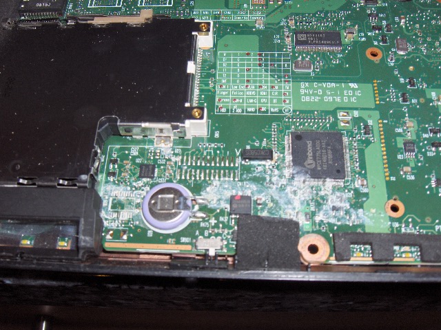 Laptop Liquid damage example